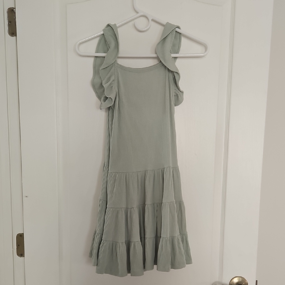 Mable + Honey Ruffle Sleeve Dress - Green